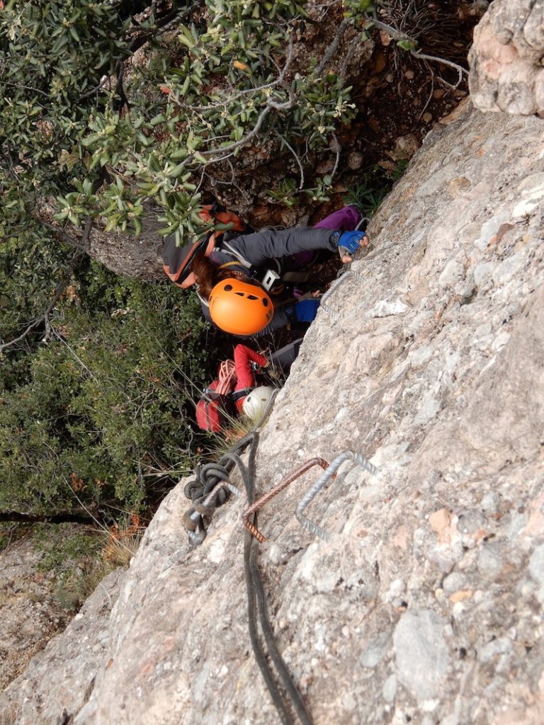 clot dels cargols ferrata del lloro pou de la portella montserrat